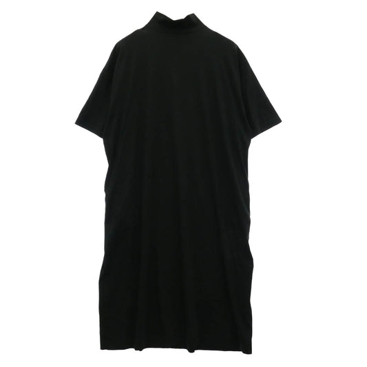 強撚綿の ワイド モックネック ワンピース 黒色 ブラック系【中古】