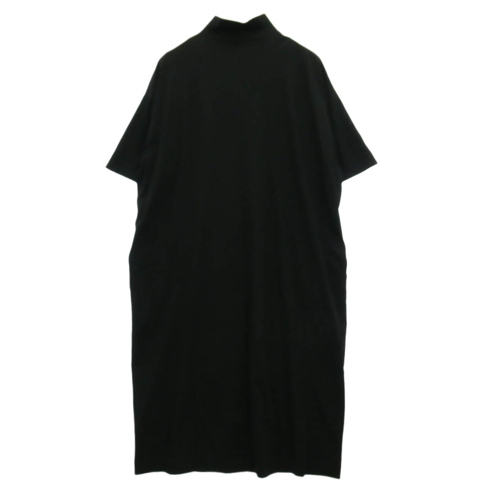 強撚綿の ワイド モックネック ワンピース 黒色 ブラック系【中古】