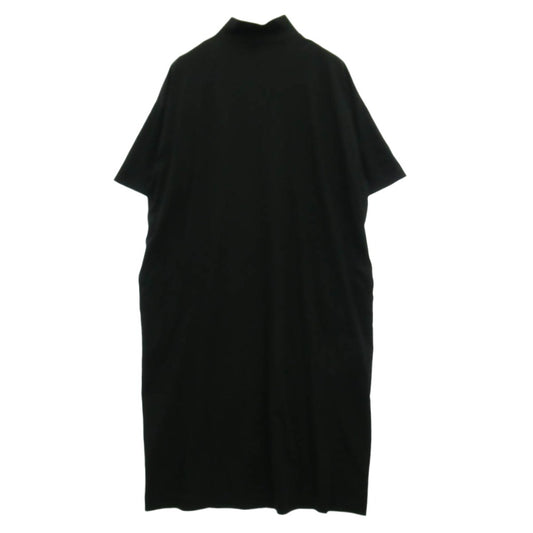 強撚綿の ワイド モックネック ワンピース 黒色 ブラック系【中古】