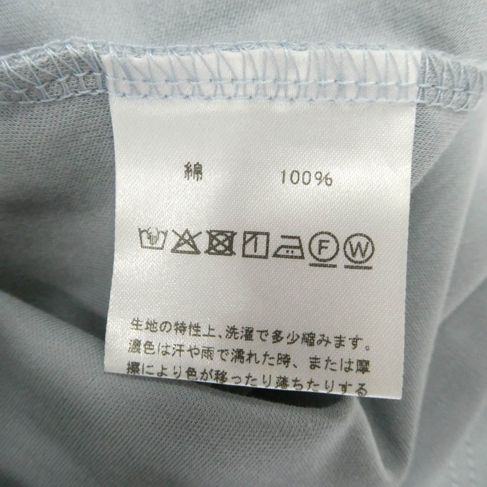 強撚綿の ワイド モックネック ワンピース 水色 ライトブルー系【中古】