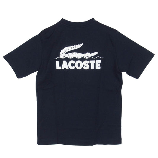 LACOSTE ラコステ BEAMS ビームス TH532LJ-99 × BEAMS ビームス 別注 バックプリント 刺繍 ロゴ 半袖 Ｔシャツ カットソー ネイビー系 2【極上美品】【中古】