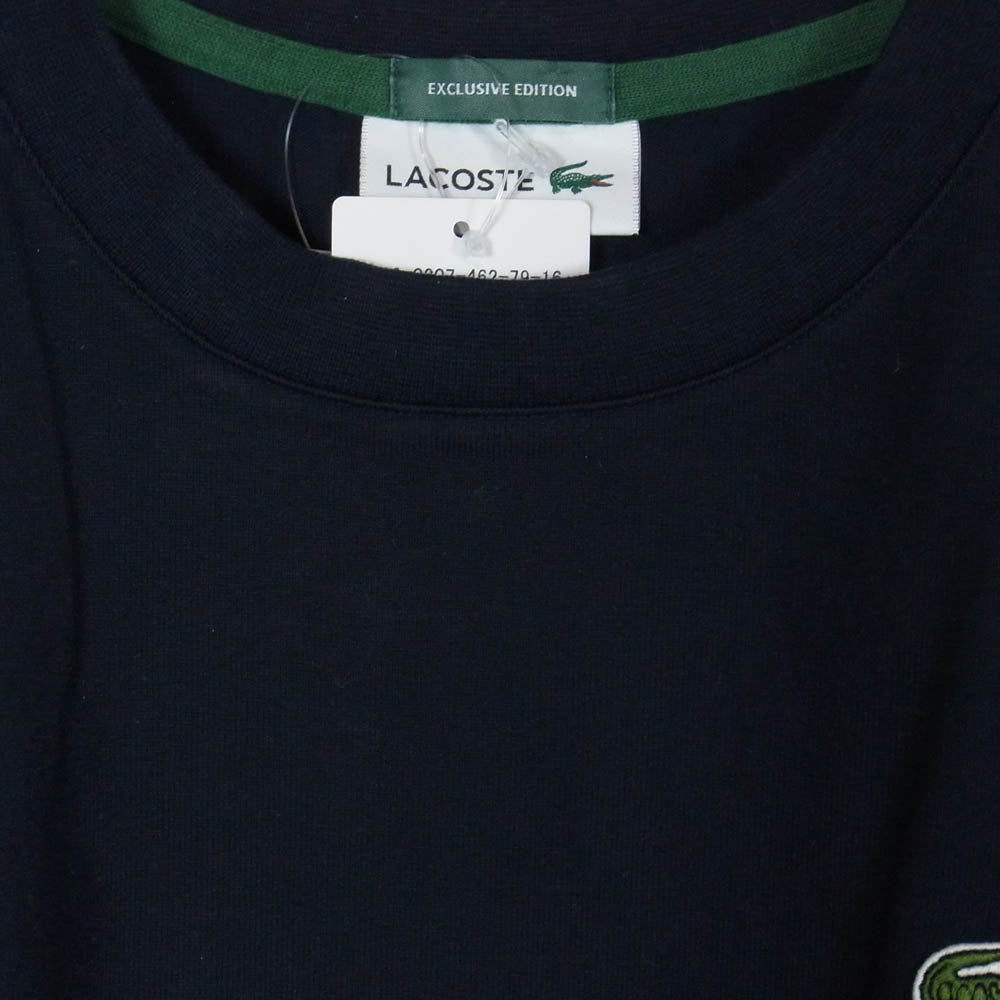 LACOSTE ラコステ BEAMS ビームス TH532LJ-99 × BEAMS ビームス 別注 バックプリント 刺繍 ロゴ 半袖 Ｔシャツ カットソー ネイビー系 2【極上美品】【中古】