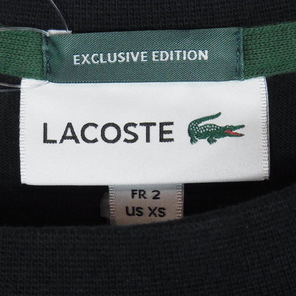 LACOSTE ラコステ BEAMS ビームス TH532LJ-99 × BEAMS ビームス 別注 バックプリント 刺繍 ロゴ 半袖 Ｔシャツ カットソー ネイビー系 2【極上美品】【中古】