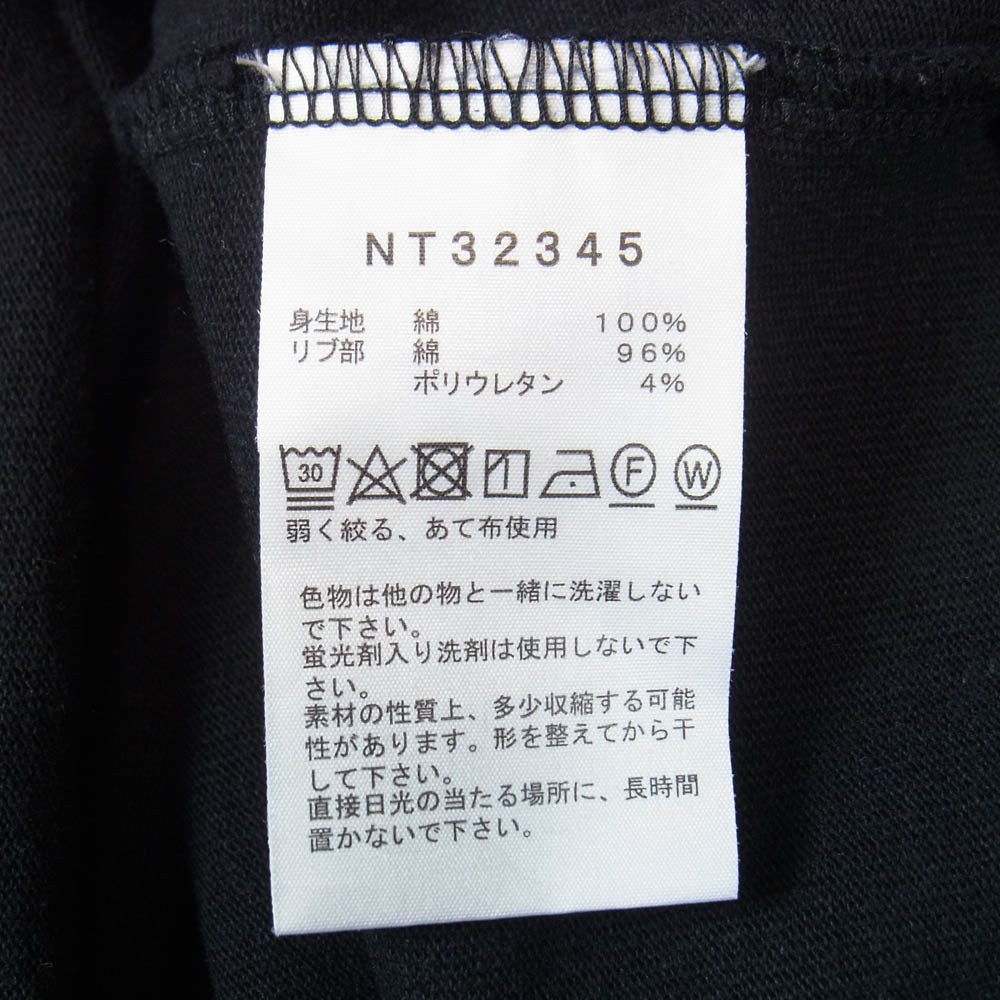 THE NORTH FACE ノースフェイス NT32345 L/S Nuptse Cotton Tee ロングスリーブ ヌプシ コットン 長袖 Tシャツ カットソー ブラック系 S【中古】