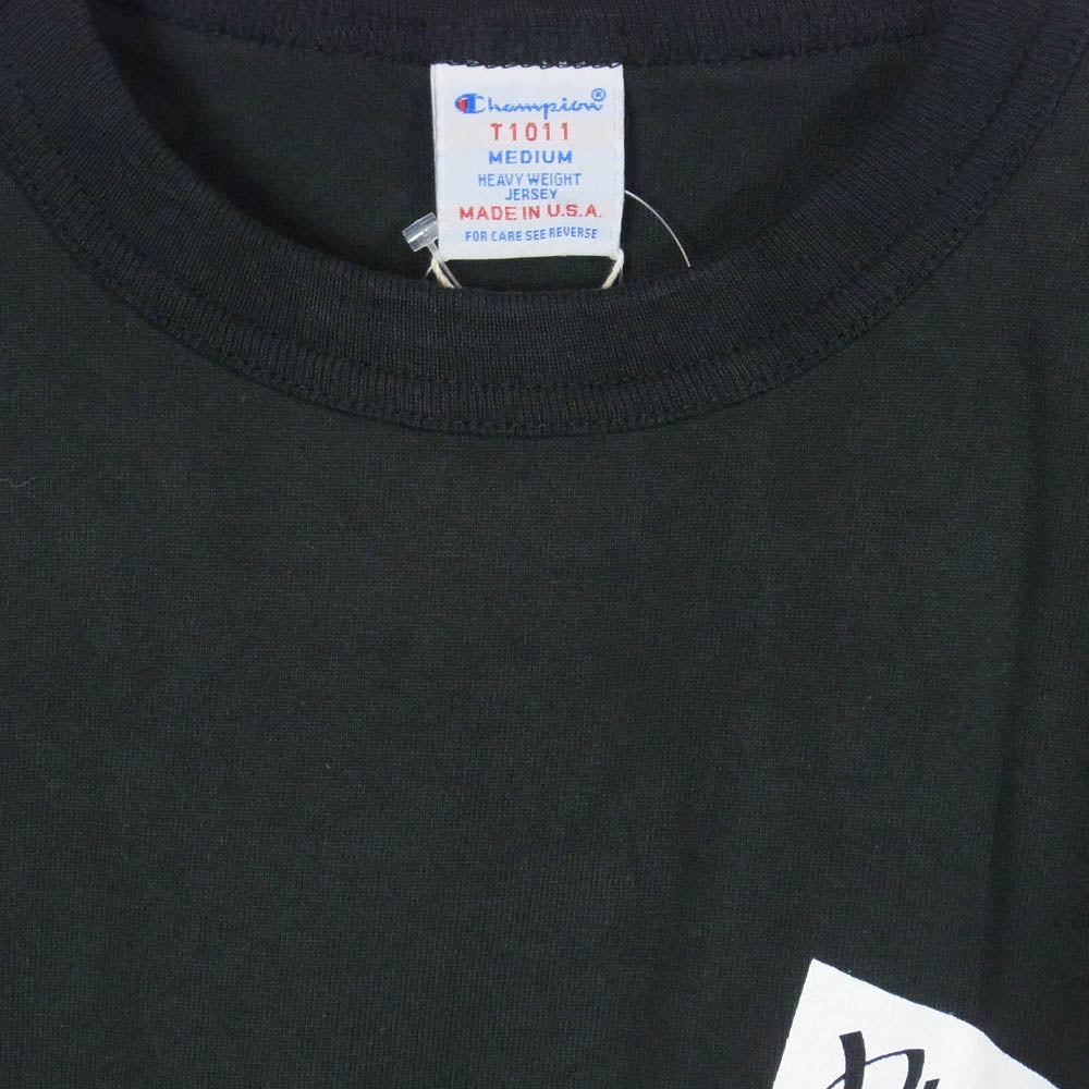 Champion チャンピオン C5-X310 × PILGRIM SURF+SUPPLY T1011 ピルグリムサーフサプライ ロゴ プリント 半袖 Ｔシャツ ブラック系 M【新古品】【未使用】【中古】