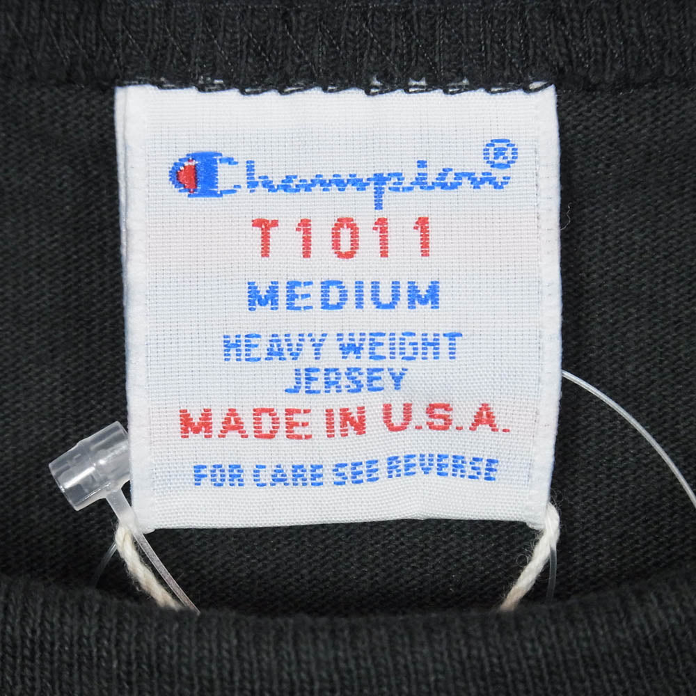 Champion チャンピオン C5-X310 × PILGRIM SURF+SUPPLY T1011 ピルグリムサーフサプライ ロゴ プリント 半袖 Ｔシャツ ブラック系 M【新古品】【未使用】【中古】