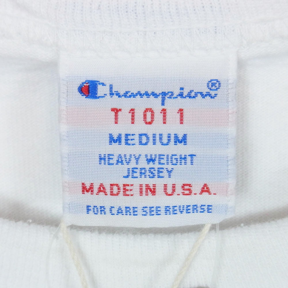 Champion チャンピオン C5-X310 × PILGRIM SURF+SUPPLY T1011 ピルグリムサーフサプライ ロゴ プリント 半袖 Ｔシャツ ホワイト系 M【新古品】【未使用】【中古】