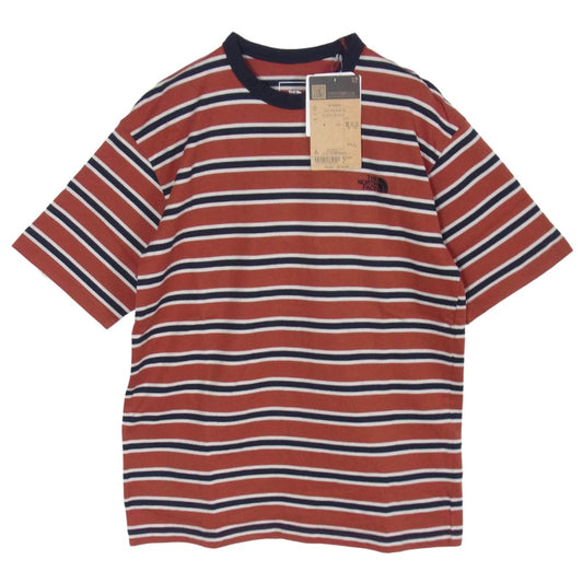 THE NORTH FACE ノースフェイス NT32253 S/S Multi Border Tee ショートスリーブ マルチ ボーダー 半袖 Ｔシャツ カットソー タンドリースパイスレッド S【新古品】【未使用】【中古】