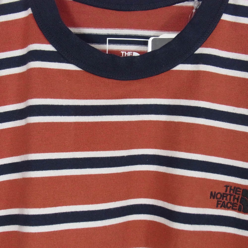 THE NORTH FACE ノースフェイス NT32253 S/S Multi Border Tee ショートスリーブ マルチ ボーダー 半袖 Ｔシャツ カットソー タンドリースパイスレッド S【新古品】【未使用】【中古】