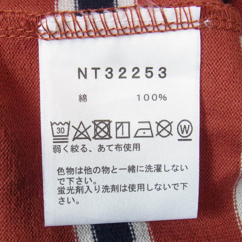THE NORTH FACE ノースフェイス NT32253 S/S Multi Border Tee ショートスリーブ マルチ ボーダー 半袖 Ｔシャツ カットソー タンドリースパイスレッド S【新古品】【未使用】【中古】