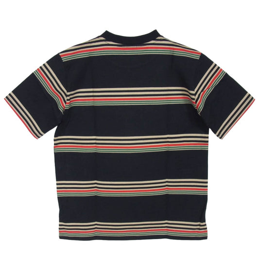 LACOSTE ラコステ BEAMS ビームス TH060J-99 × BEAMS ビームス 別注 マルチ ボーダー クルーネック 半袖 Ｔシャツ NOIR 2【極上美品】【中古】