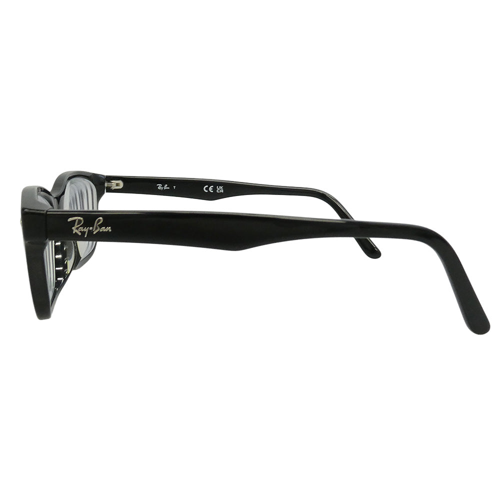 Ray-Ban レイバン RB5345D-2000 OPTICS スクエアデザイン アジアンフィット 眼鏡 メガネ アイウェア 度入り フレーム：ブラック系　レンズ：クリア 53□18 145【中古】