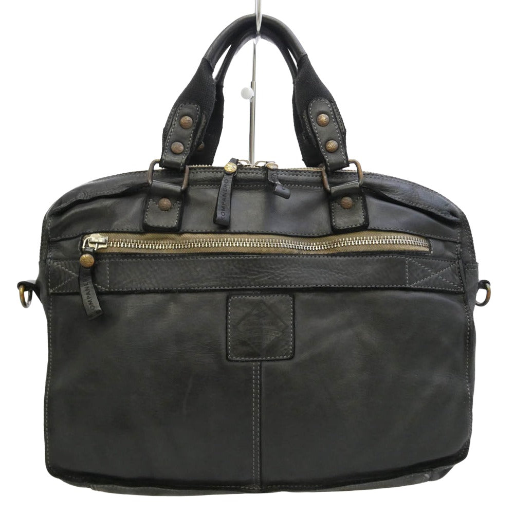 B5516 LEATHER SHOULDER BAG レザー ショルダーバッグ メッセンジャーバッグ ブラック系【中古】