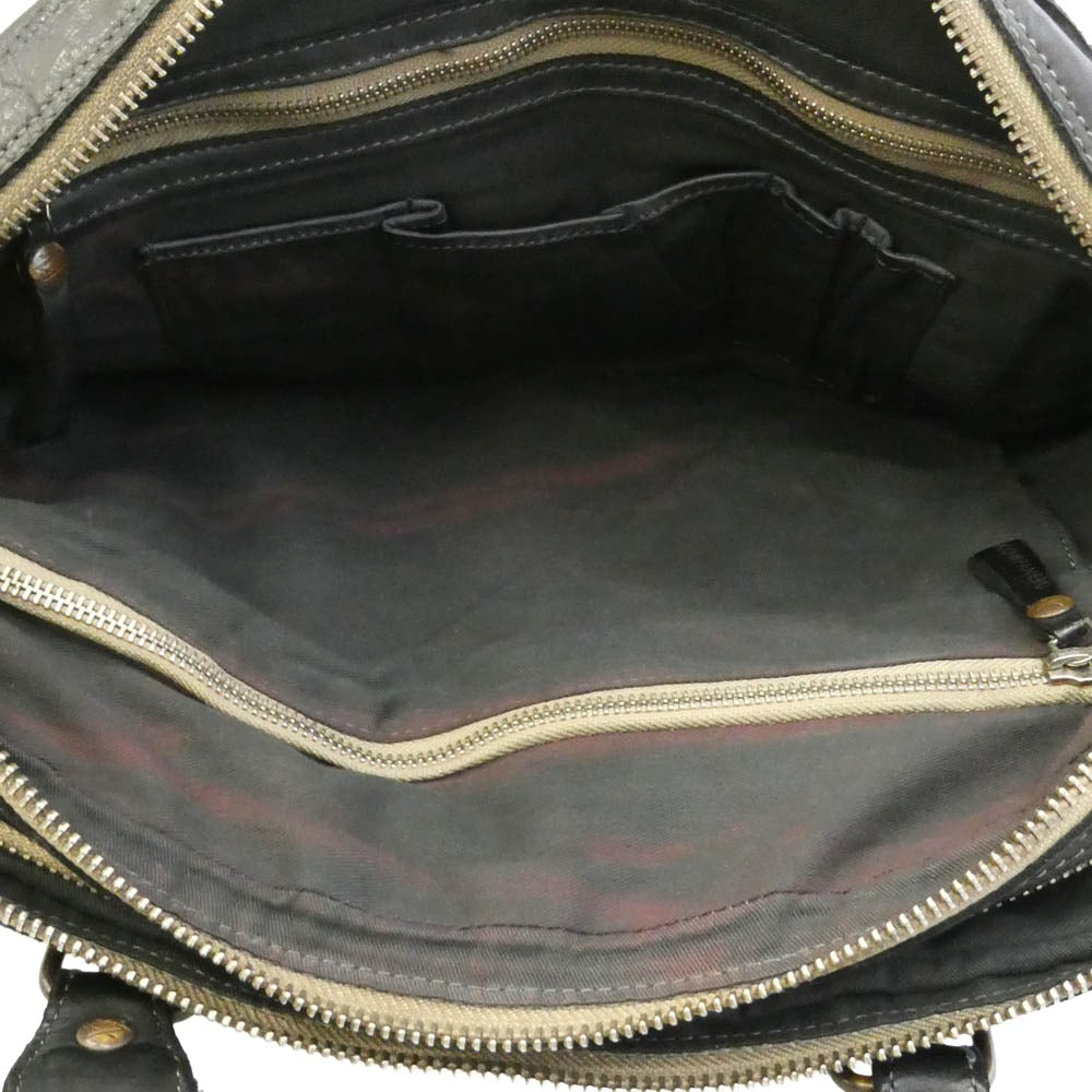 B5516 LEATHER SHOULDER BAG レザー ショルダーバッグ メッセンジャーバッグ ブラック系【中古】