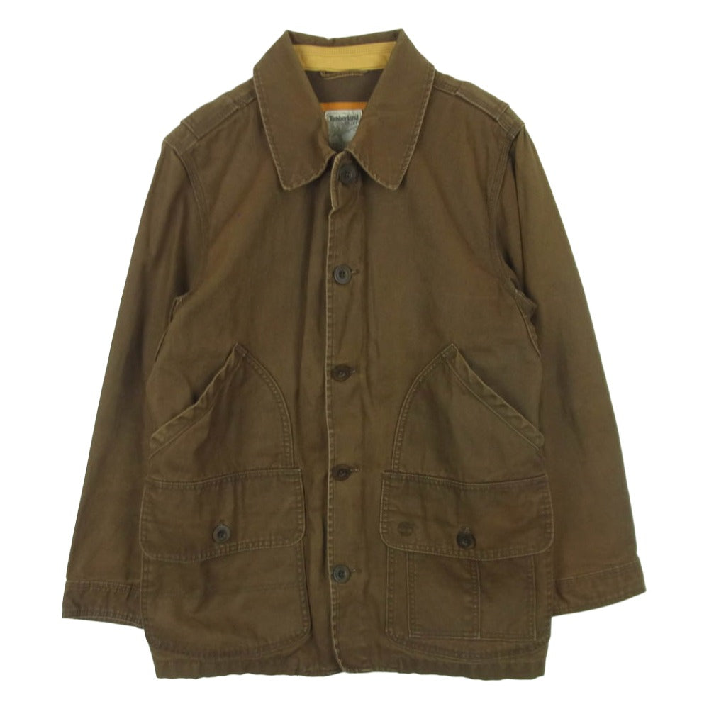 Timberland ティンバーランド 06AW 20451 襟裏レザー カバーオール ハンティング ジャケット ブラウン系 XS【中古】