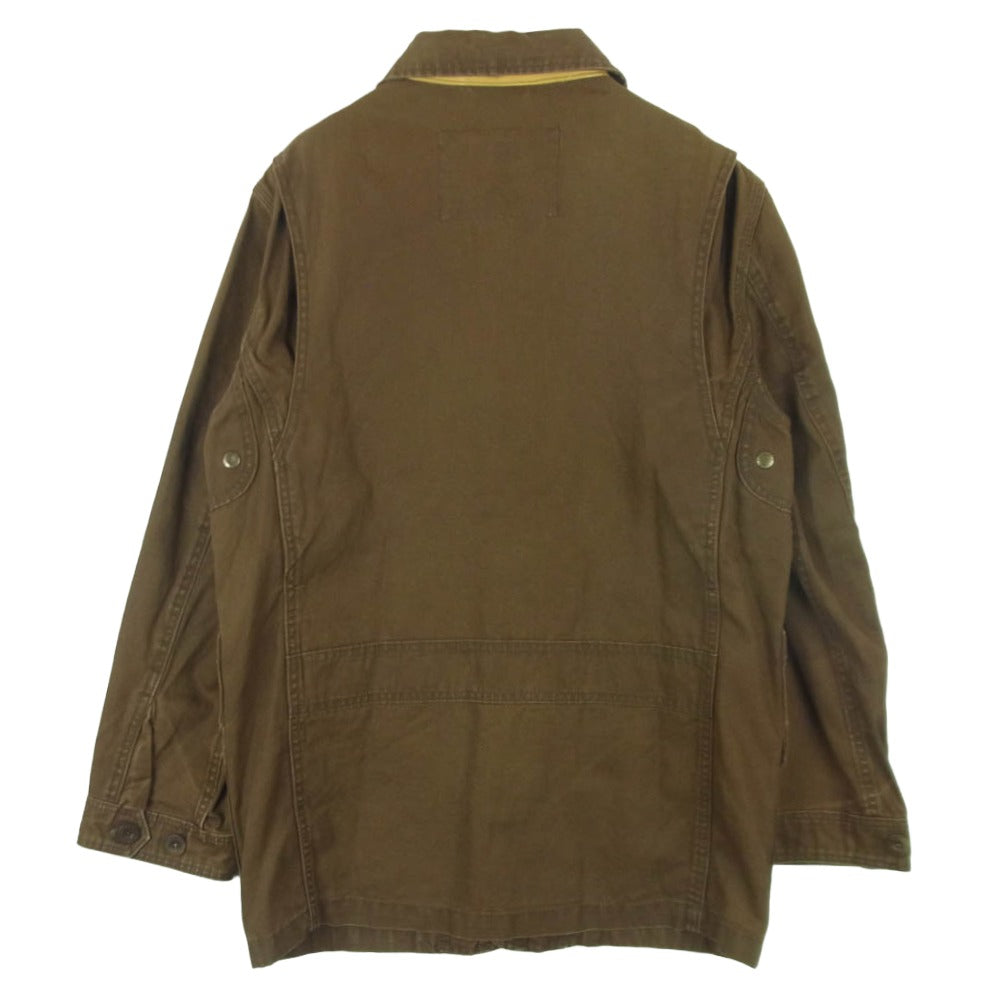 Timberland ティンバーランド 06AW 20451 襟裏レザー カバーオール ハンティング ジャケット ブラウン系 XS【中古】