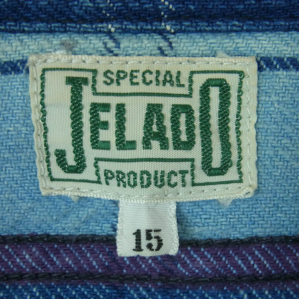 JELADO ジェラード チェック コットン 長袖 ネル シャツ 日本製 ブルー系 15【中古】
