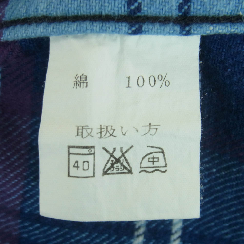 JELADO ジェラード チェック コットン 長袖 ネル シャツ 日本製 ブルー系 15【中古】