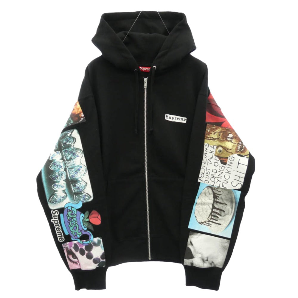 Supreme シュプリーム 24SS Spread Zip Up Hooded Sweatshirt スプレッド ジップアップ フーディー パーカー ブラック系 M【美品】【中古】