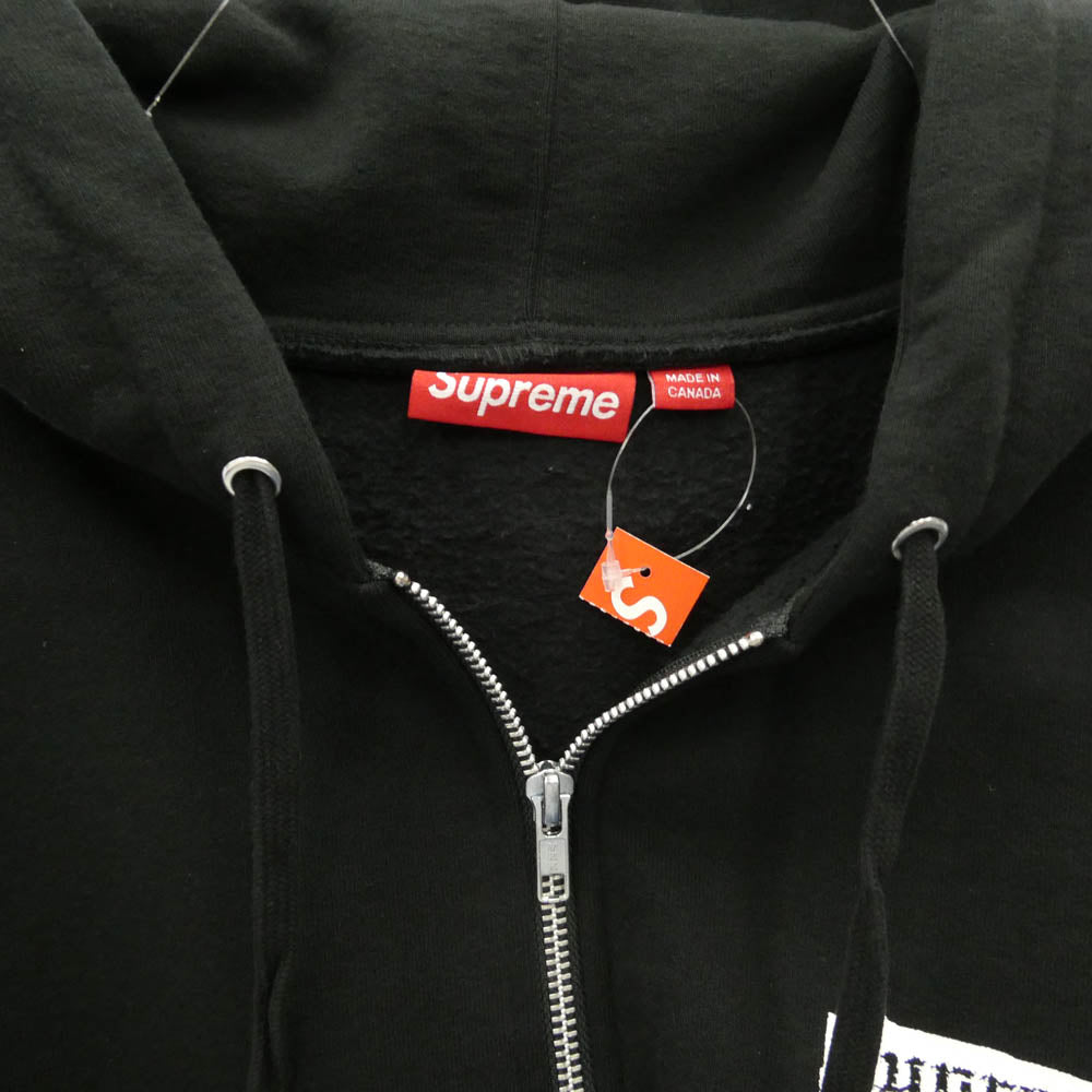 Supreme シュプリーム 24SS Spread Zip Up Hooded Sweatshirt スプレッド ジップアップ フーディー パーカー ブラック系 M【美品】【中古】