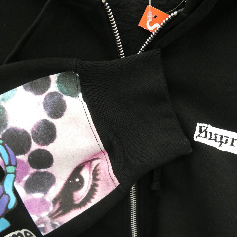 Supreme シュプリーム 24SS Spread Zip Up Hooded Sweatshirt スプレッド ジップアップ フーディー パーカー ブラック系 M【美品】【中古】