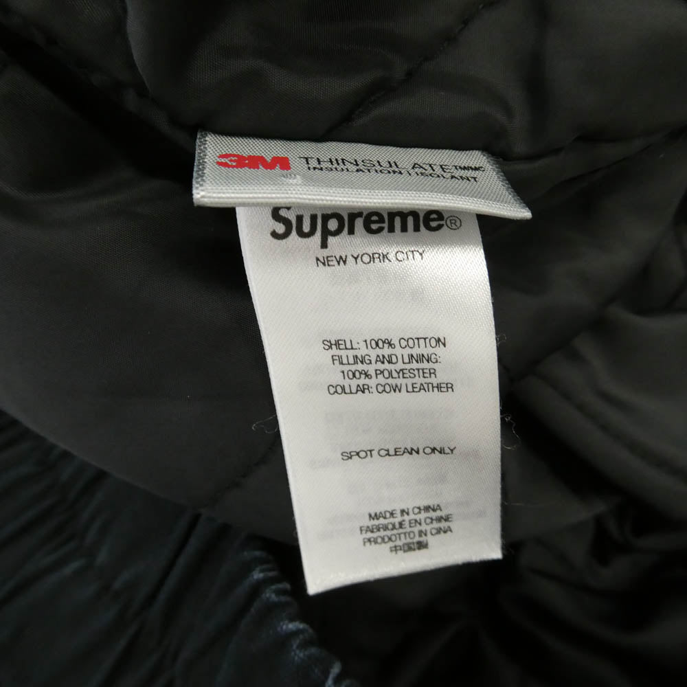Supreme シュプリーム 24AW Leather Collar Utility Jacket レザーカラー 襟レザー ユーティリティー ジャケット ブラック系 M【中古】