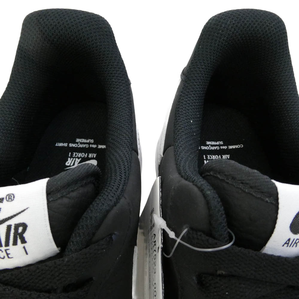 Supreme シュプリーム COMME des GARCONS コムデギャルソン NIKE ナイキ 18AW AR7623-001 x COMME des GARCONS SHIRT コムデギャルソンシャツ x NIKE ナイキ Air Force 1 Low AF1 エアフォース1 ロー スニーカー ブラック系 27.5cm【極上美品】【中古】