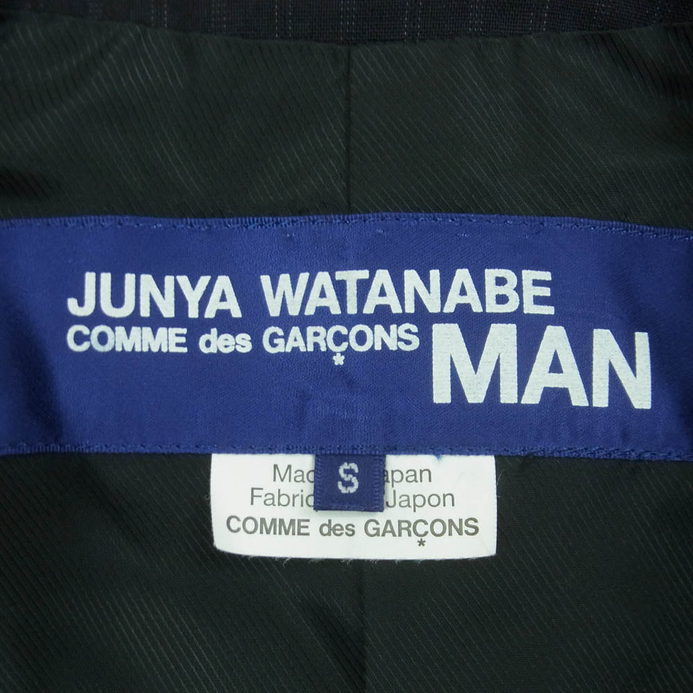 JUNYA WATANABE COMME des GARCONS MAN ジュンヤワタナベコムデギャルソンマン 16AW WR-V001 裏使い エステル ウール ストライプ ベスト ジレ ダークネイビー系 ブラック系 S【中古】