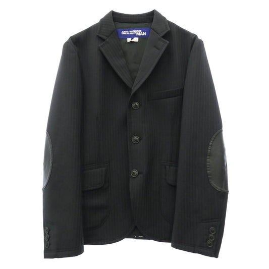 JUNYA WATANABE COMME des GARCONS MAN ジュンヤワタナベコムデギャルソンマン 16AW WR-J002 エステル ウール ストライプ ボンディング エルボーパッチ 3B テーラードジャケット ブラック系 S【中古】