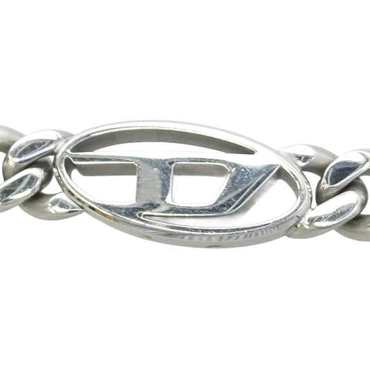 DIESEL ディーゼル Dロゴ オーバルD チェーン ネックレス シルバー系【中古】