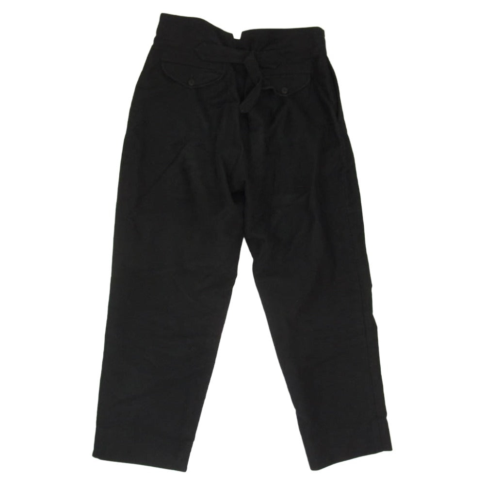 COMOLI コモリ 17AW L03-03011 モールスキン バックストラップ パンツ ブラック系 2【中古】