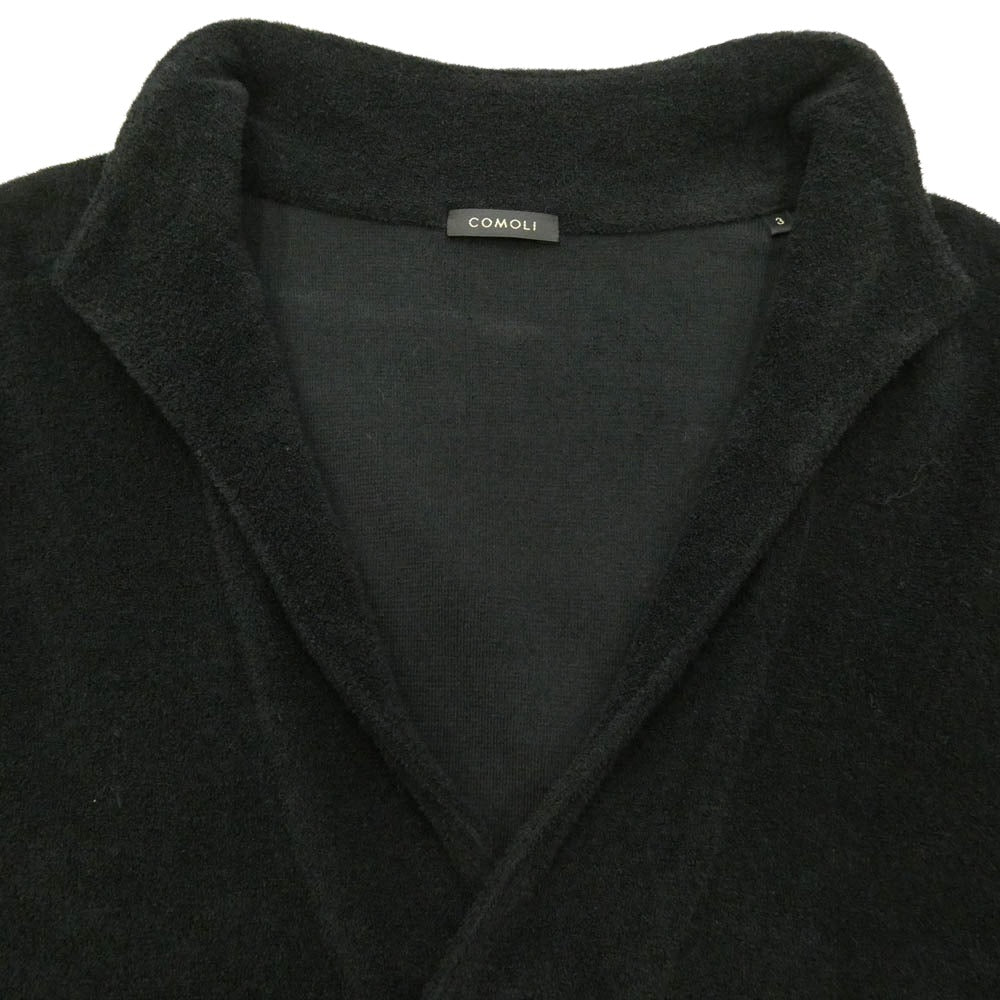 COMOLI コモリ 25SS B01-05039 パイルスキッパーシャツ ブラック系 3【中古】