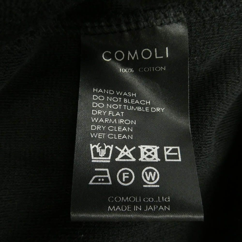COMOLI コモリ 25SS B01-05039 パイルスキッパーシャツ ブラック系 3【中古】
