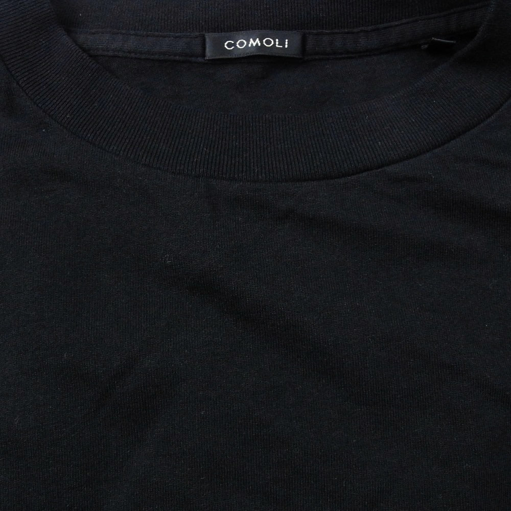 COMOLI コモリ 25AW C03-05009 コットンカシミヤ長袖Tシャツ 長袖クルー ブラック系 3【中古】