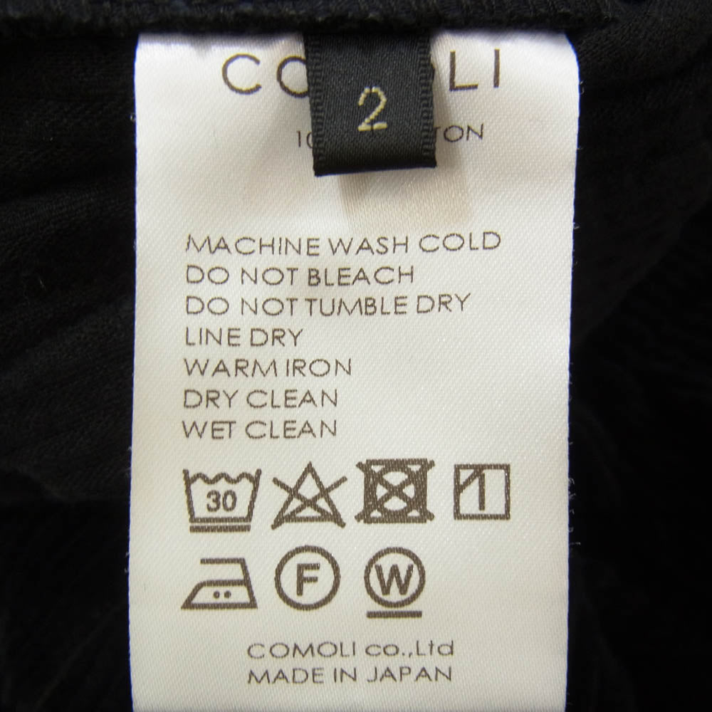 COMOLI コモリ 24AW A03-03018 コーデュロイ ドローストリング パンツ ブラック系 2【中古】