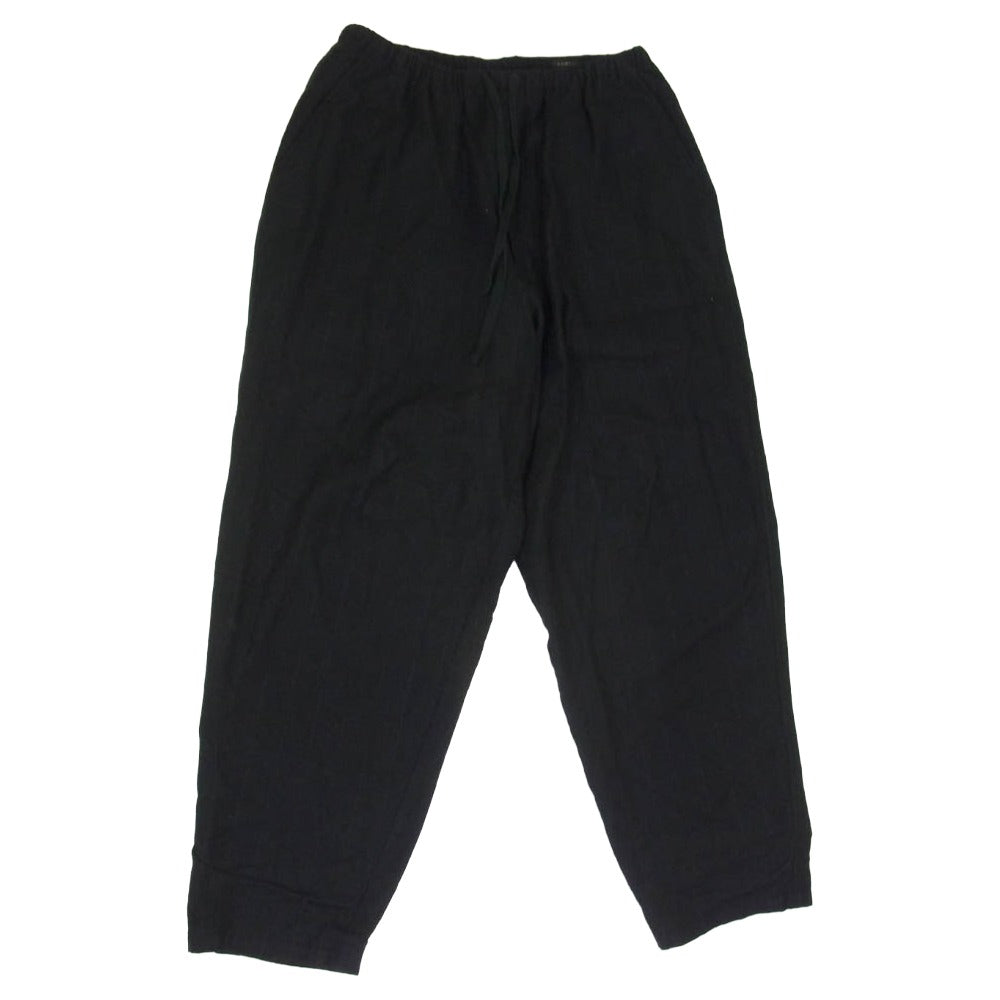 COMOLI コモリ 24AW A03-03010 カシミヤ シルク ストライプ テーパード パンツ ブラック系 2【中古】