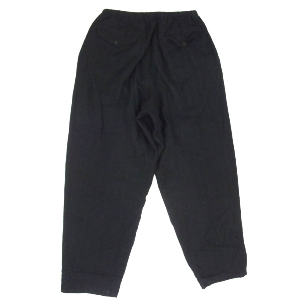 COMOLI コモリ 24AW A03-03010 カシミヤ シルク ストライプ テーパード パンツ ブラック系 2【中古】