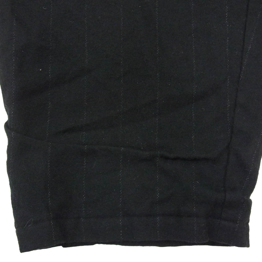 COMOLI コモリ 24AW A03-03010 カシミヤ シルク ストライプ テーパード パンツ ブラック系 2【中古】