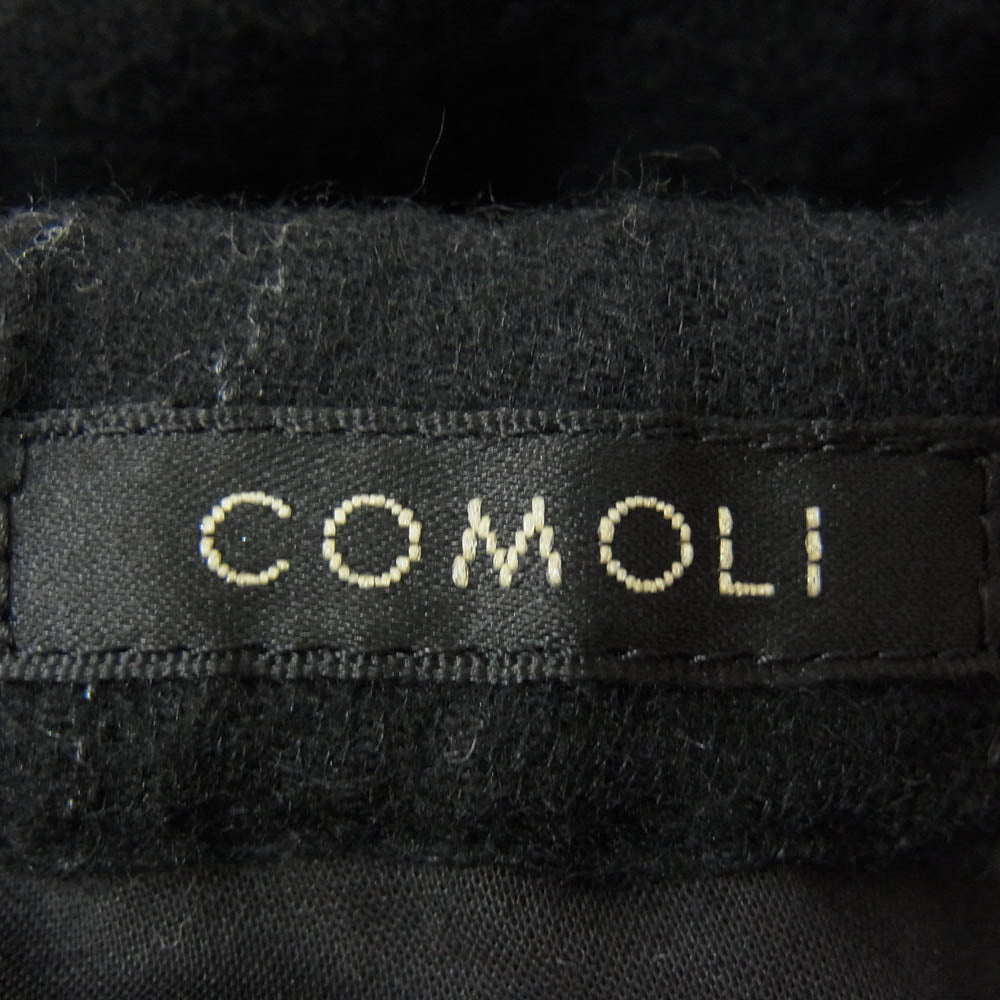 COMOLI コモリ 24AW A03-03010 カシミヤ シルク ストライプ テーパード パンツ ブラック系 2【中古】