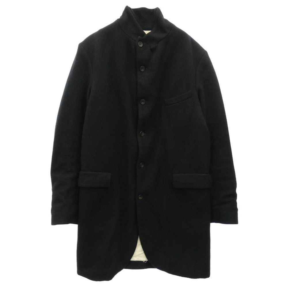 Paul Harnden ポールハーデン Mens Long Blazer ウールメルトン メンズロングブレザー ジャケット ブラック系 XS【中古】