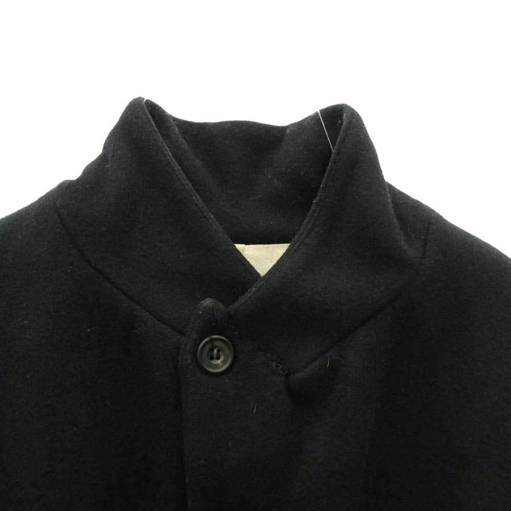 Paul Harnden ポールハーデン Mens Long Blazer ウールメルトン メンズロングブレザー ジャケット ブラック系 XS【中古】