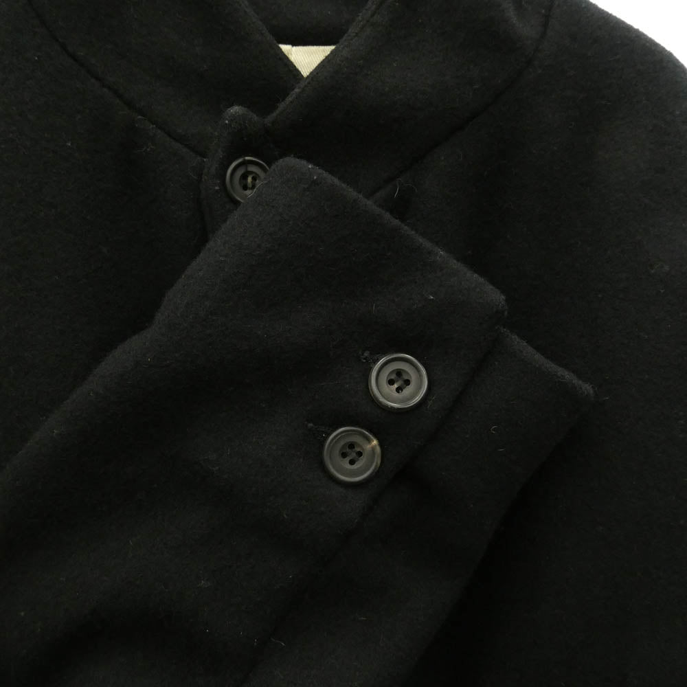 Paul Harnden ポールハーデン Mens Long Blazer ウールメルトン メンズロングブレザー ジャケット ブラック系 XS【中古】
