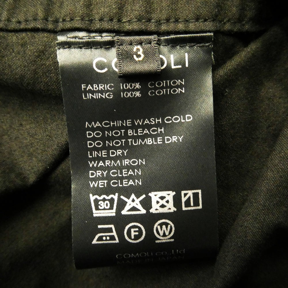 COMOLI コモリ 25AW C03-01026 製品染め M65 ジャケット ブラック系 3