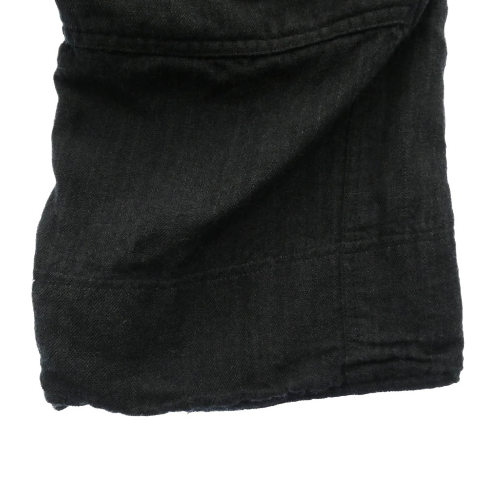 Paul Harnden ポールハーデン Mens Belt Jean レザーベルト ウールリネン クロップド パンツ グレー系 S【中古】