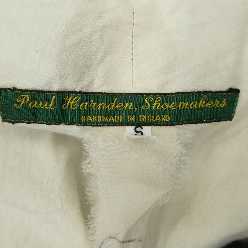 Paul Harnden ポールハーデン Mens Belt Jean レザーベルト ウールリネン クロップド パンツ グレー系 S【中古】