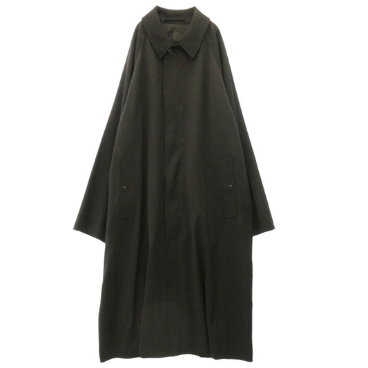 COMOLI コモリ 24AW A03-04015 ウールギャバ バルカラーコート ギャバジン ステンカラーコート ブラック系 4【美品】【中古】