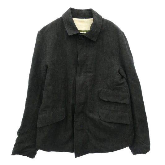 Wool Linen Mac Coat Tweed Short ウールリネン ツイード ショート マックコート チャコール系 S【中古】