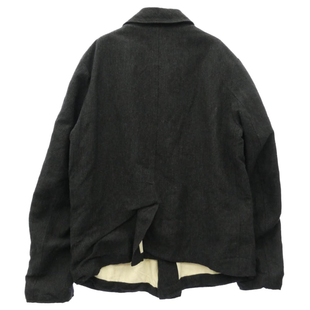 Wool Linen Mac Coat Tweed Short ウールリネン ツイード ショート マックコート チャコール系 S【中古】