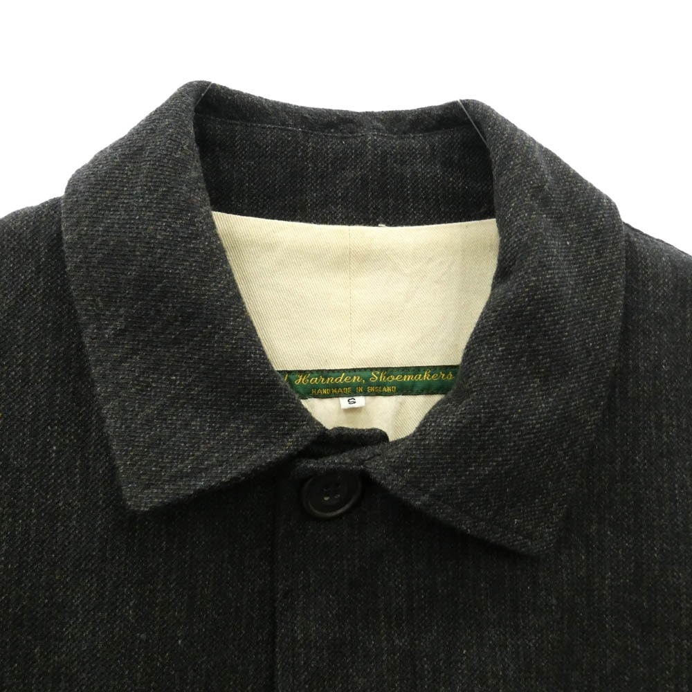Wool Linen Mac Coat Tweed Short ウールリネン ツイード ショート マックコート チャコール系 S【中古】
