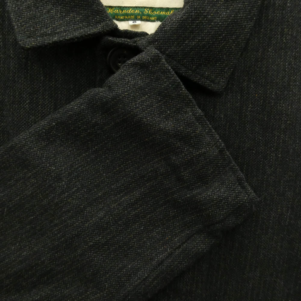 Wool Linen Mac Coat Tweed Short ウールリネン ツイード ショート マックコート チャコール系 S【中古】